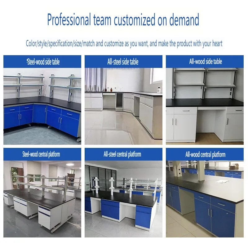 Banchi di laboratorio modulari in legno di acciaio Hong Kong Maniglia condivisa in C e maniglia in lega di alluminio di inserimento 0
