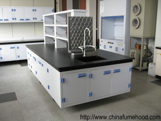 Il banco su misura della mobilia del laboratorio di chimica facoltativamente colora 2 strati dello scaffale del reagente