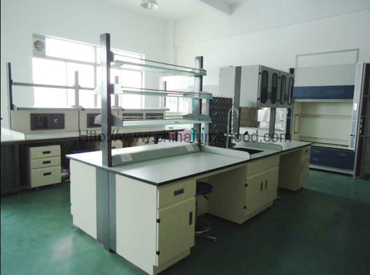 Buon prezzo Mobilia d'acciaio della Tabella di funzionamento del laboratorio di industria alimentare con lo scaffale del reagente in linea