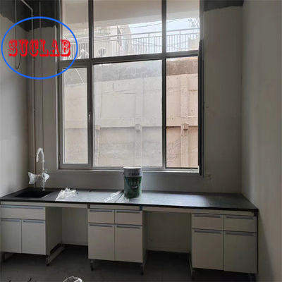 Buon prezzo Tabelle di laboratorio resistenti ai prodotti chimici Banchi di lavoro 1 Mensola di sicurezza Arredamento di laboratorio in linea