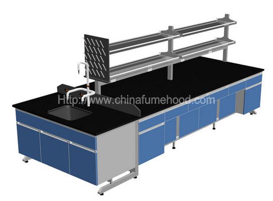 Buon prezzo banco dell'isola del laboratorio di 3000x1500x850mm con i Governi di legno del basamento regolabile in linea