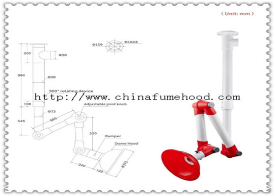 Buon prezzo Il soffitto flessibile del laboratorio di qualità superiore esaurisce la lega di Hood Fume Extractor With Aluminum in linea