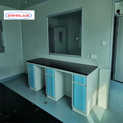 Buon prezzo Personalmente realizzato 4 armadi Laboratorio blu banco di lavoro banco di laboratorio costruito con tutto l'acciaio in linea