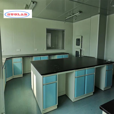 Buon prezzo Aggiornate il vostro laboratorio con il banco del laboratorio di chimica - 4 ruote 2 cassetti 2 scaffali in linea