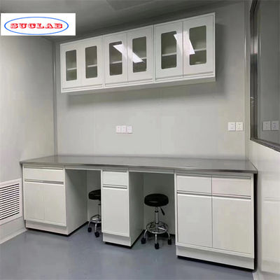 Buon prezzo Laboratorio di chimica bianca banco di laboratorio Casework con numero di rotaie come disegno in linea