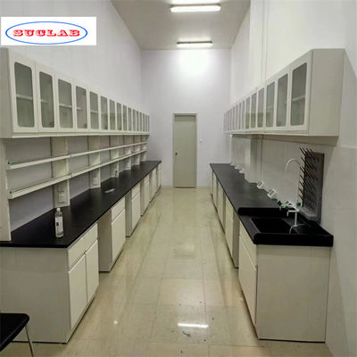 Buon prezzo Come banco di laboratorio di chimica a disegno con 1 rotaia e 2 scaffali inclusi in linea