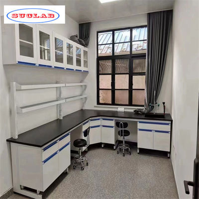 Buon prezzo Banchi di laboratorio in legno di colore bianco adatti a varie applicazioni in linea