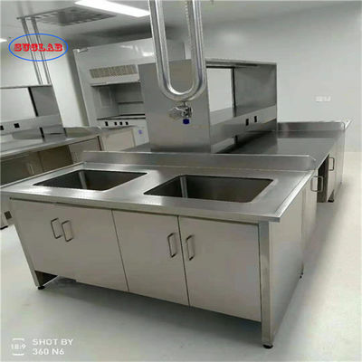 Buon prezzo Bench di laboratorio in acciaio inossidabile lucido con collegamento a bullone - finitura argento in linea