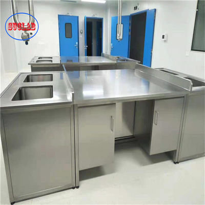 Buon prezzo Bench di laboratorio integrale in acciaio inossidabile per laboratorio con armadietti di disegno in linea