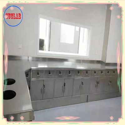 Buon prezzo 1500*750*900MM banco di laboratorio in acciaio inossidabile con struttura integrata da 300 kg in linea