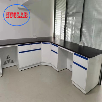 Buon prezzo Bench di laboratorio chimico personalizzabile inserimento manico di lega di alluminio armadio di base in legno in linea