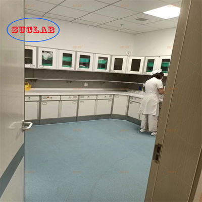 Buon prezzo Banchi di laboratorio di chimica rettangolare Banchi e armadi di laboratorio per laboratori ospedalieri con armadi base in linea