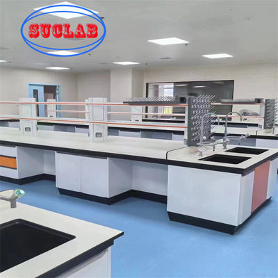 Buon prezzo Fabbriche di banchi di laboratorio di chimica moderna con colori personalizzabili Materiali di scaffale in vetro regolabili in linea