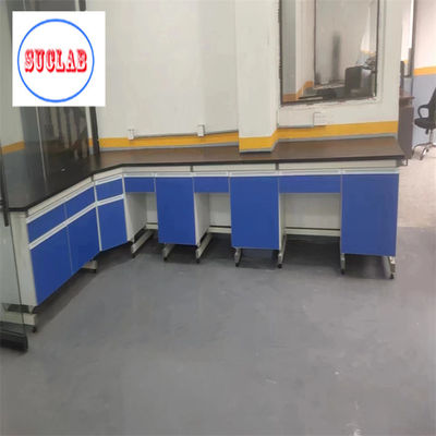Buon prezzo Laboratorio di chimica banco di lavoro banco di laboratorio in legno con telaio in acciaio Superficie di lavoro laminata resistente alle sostanze chimiche in linea