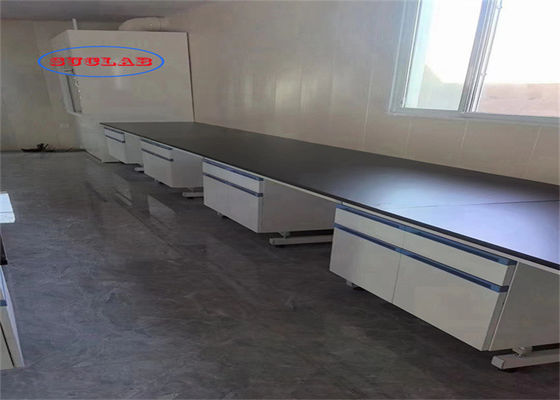 Buon prezzo Laboratorio di chimica resistente banco di lavoro di laboratorio Casework USA Con resina fenolica piano di lavoro in linea