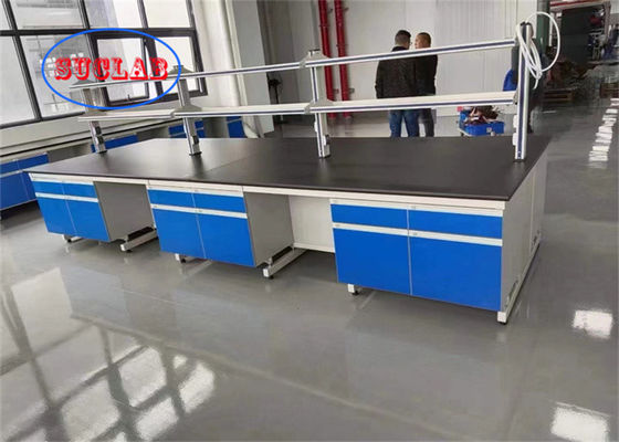 Buon prezzo Laboratorio di chimica banco di lavoro Casework Laboratorio Singapore Sicurezza Banchetto ignifuge con armadi resistenti ai prodotti chimici in linea