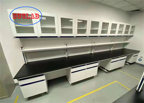 Buon prezzo Laboratorio di Chimica in acciaio resistente al legno Banchetto di laboratorio Vietnam con armadi multipli in linea