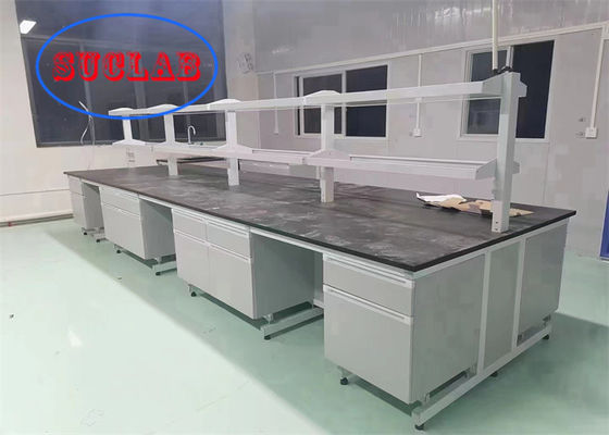 Buon prezzo Laboratorio di chimica resistente banco di lavoro di laboratorio tavolo di lavoro Vietnam con telaio resistente al fuoco e armadi multipli in linea