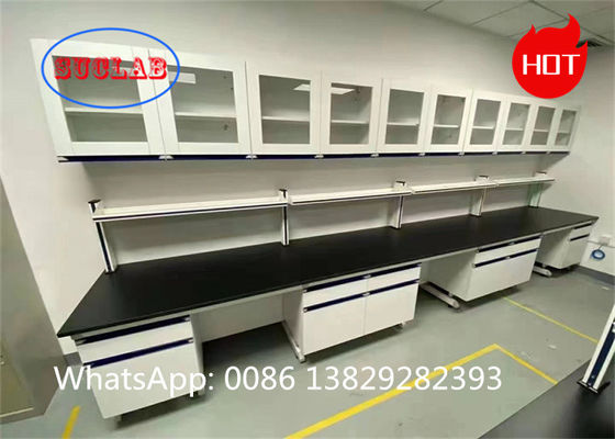 Buon prezzo Banchi di lavoro per laboratori di chimica resistenti alla corrosione Costo con armadi multipli e telaio a forma di C per laboratori chimici in linea