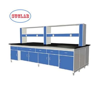 Buon prezzo Fornitura di banchi di lavoro per laboratori chimici personalizzati con telaio in acciaio C e armadi multipli in linea