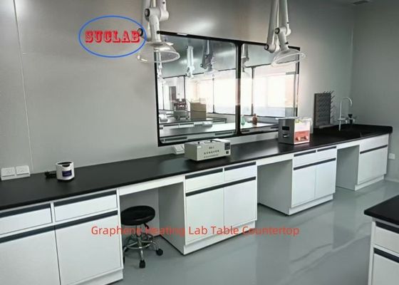 Buon prezzo Scaffale di vetro regolabile Banchi di laboratorio di chimica Stazione di lavoro di laboratorio di riscaldamento con telaio di 12 mm di spessore e DTC 16 pollici tre sezioni silenzioso in linea