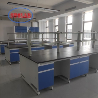 Buon prezzo Manico nero a C condiviso Soluzioni di banco di laboratorio di chimica con manico di lega di alluminio a inserzione gialla in linea