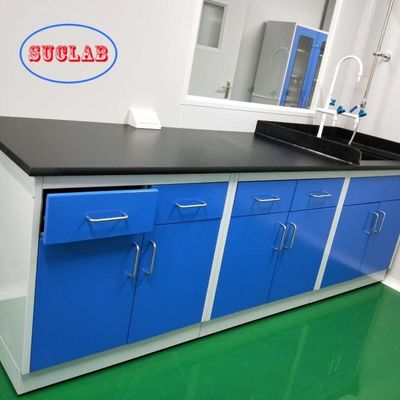 Buon prezzo White/Blue/Yellow/Black Chemistry Lab Bench Laboratory Bench Solution with Multi-Functional Socket and Safeguard Cover in linea