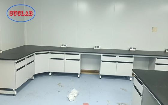 Buon prezzo Custom Chemistry Laboratory Bench with Epoxy Resin  Countertops and Customizable Dimension L*1500/750 W *800 /850mm H in linea