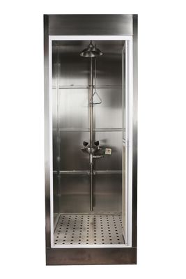 Buon prezzo Produttori di lavaggi e docce per occhiali di emergenza chiusi Panna di drenaggio a parete o scarico a pavimento per situazioni di emergenza in linea