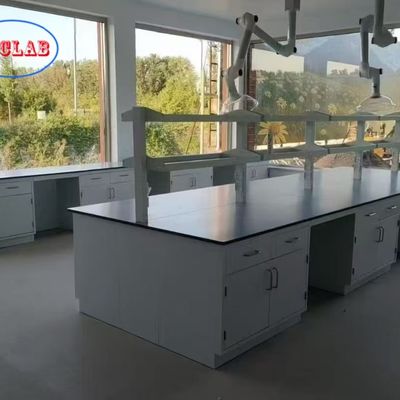 Buon prezzo Full Steel Chemical Laboratory Workbench with 175° Buffer Hinge and Trespa Counter Tops in linea
